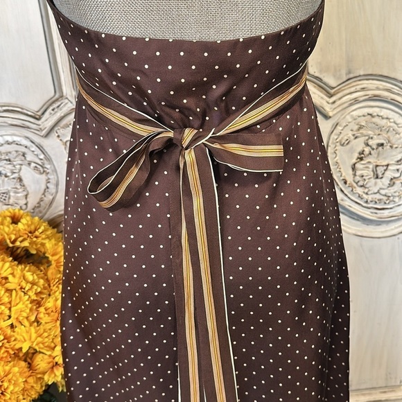 BCBG MAXAZRIA 100% Silk Polka Dots Halter Dress Balletcore Events Feminine S/4 - Picture 8 of 10